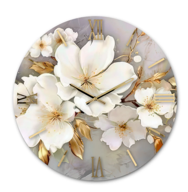 L'orologio da parete "Flower" di Artidea rappresenta l'eleganza floreale declinata in chiave artistica e materica. Questo modello, caratterizzato da una finitura resinata, trasforma il quadrante in una vera e propria opera d'arte botanica.