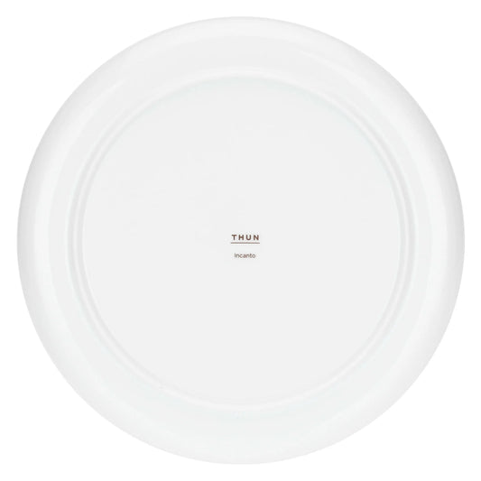 Retro del piattino in porcellana Thun che mostra il marchio autentico della collezione "Incanto", a garanzia della qualità e dell'originalità del prodotto.