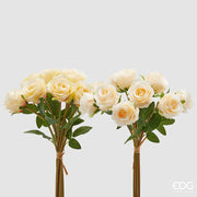 Mazzo di Rose Sintetiche Crema Assortite