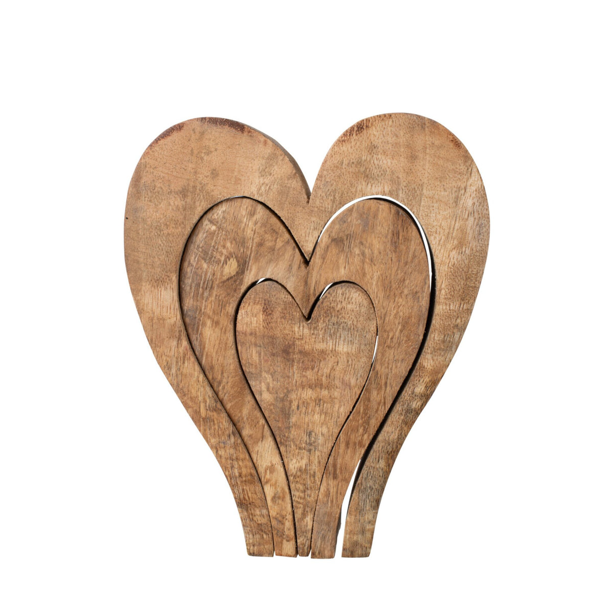 Cuore in Legno Naturale con Strass