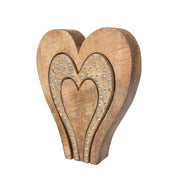 Cuore in Legno Naturale con Strass