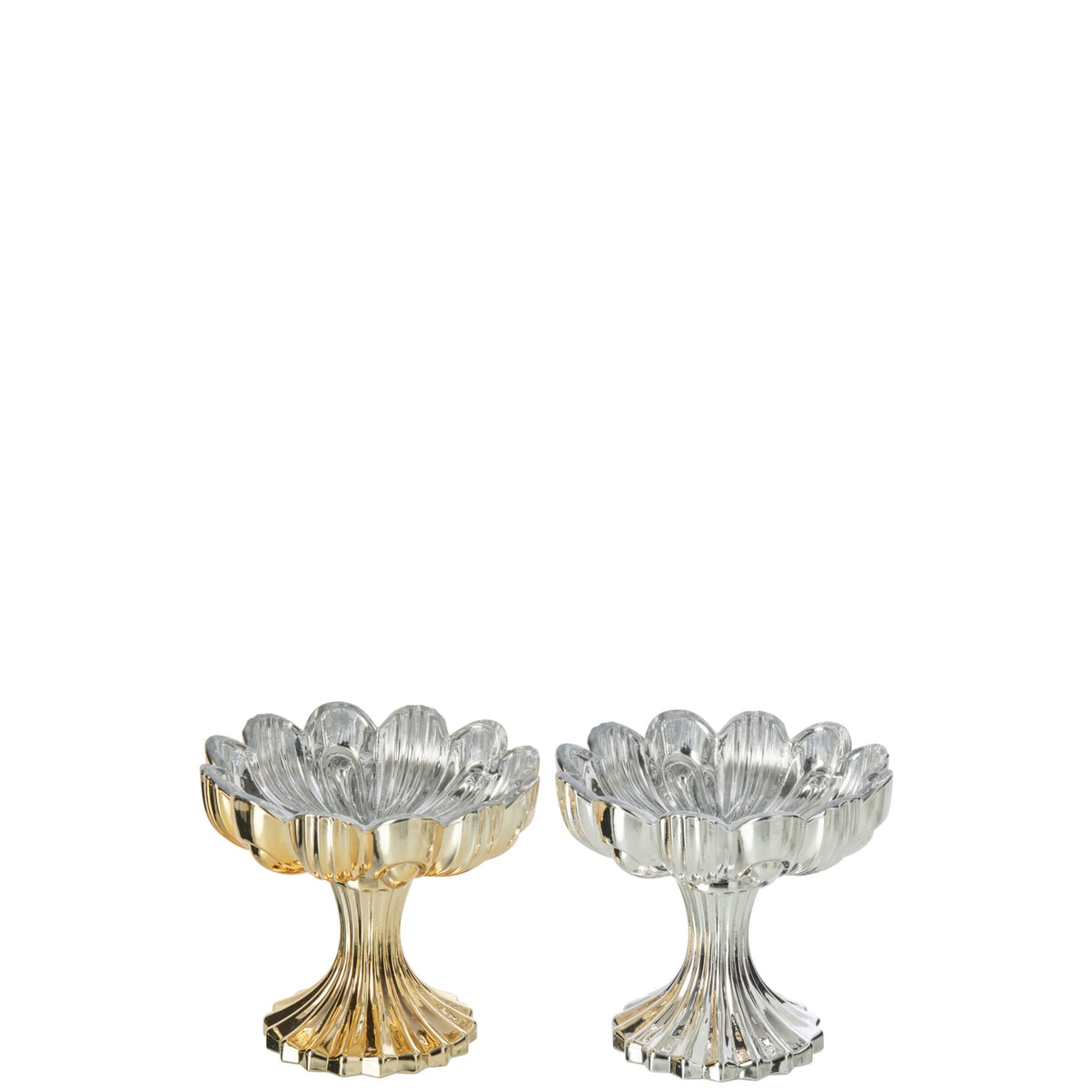 Porta Tea Light Piattino Fiore in Vetro, Assortito