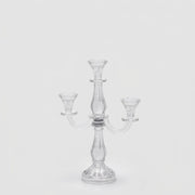Candelabro a Tre Bracci in Vetro Trasparente Crystal