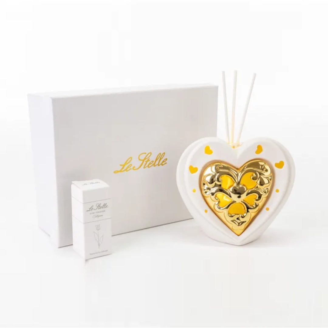 Profumatore Cuore Bianco in Porcellana, Piccolo