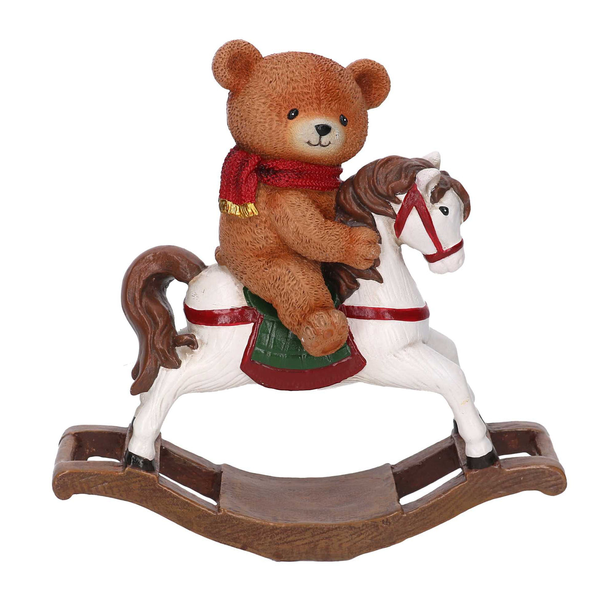 Orso in Resina su Cavallo a Dondolo