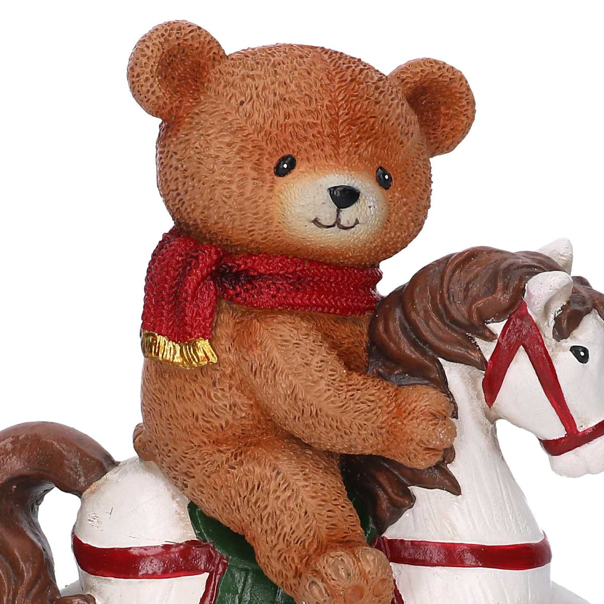 Orso in Resina su Cavallo a Dondolo