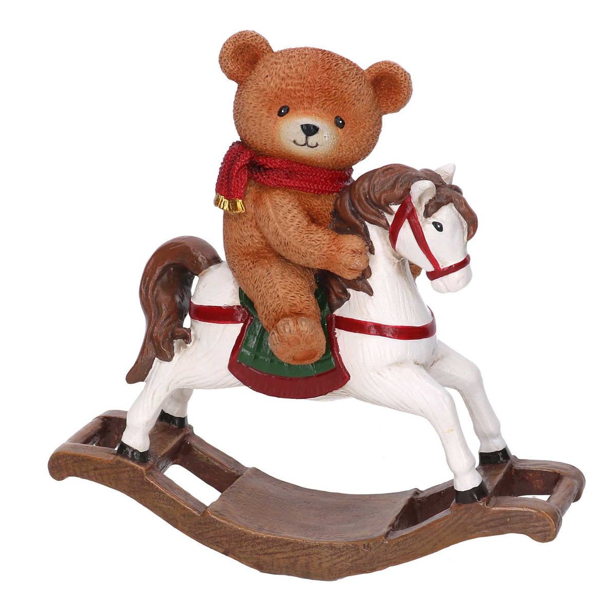Orso in Resina su Cavallo a Dondolo
