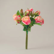 Mazzo di Mini Rose Sintetiche Salmone Sfumate