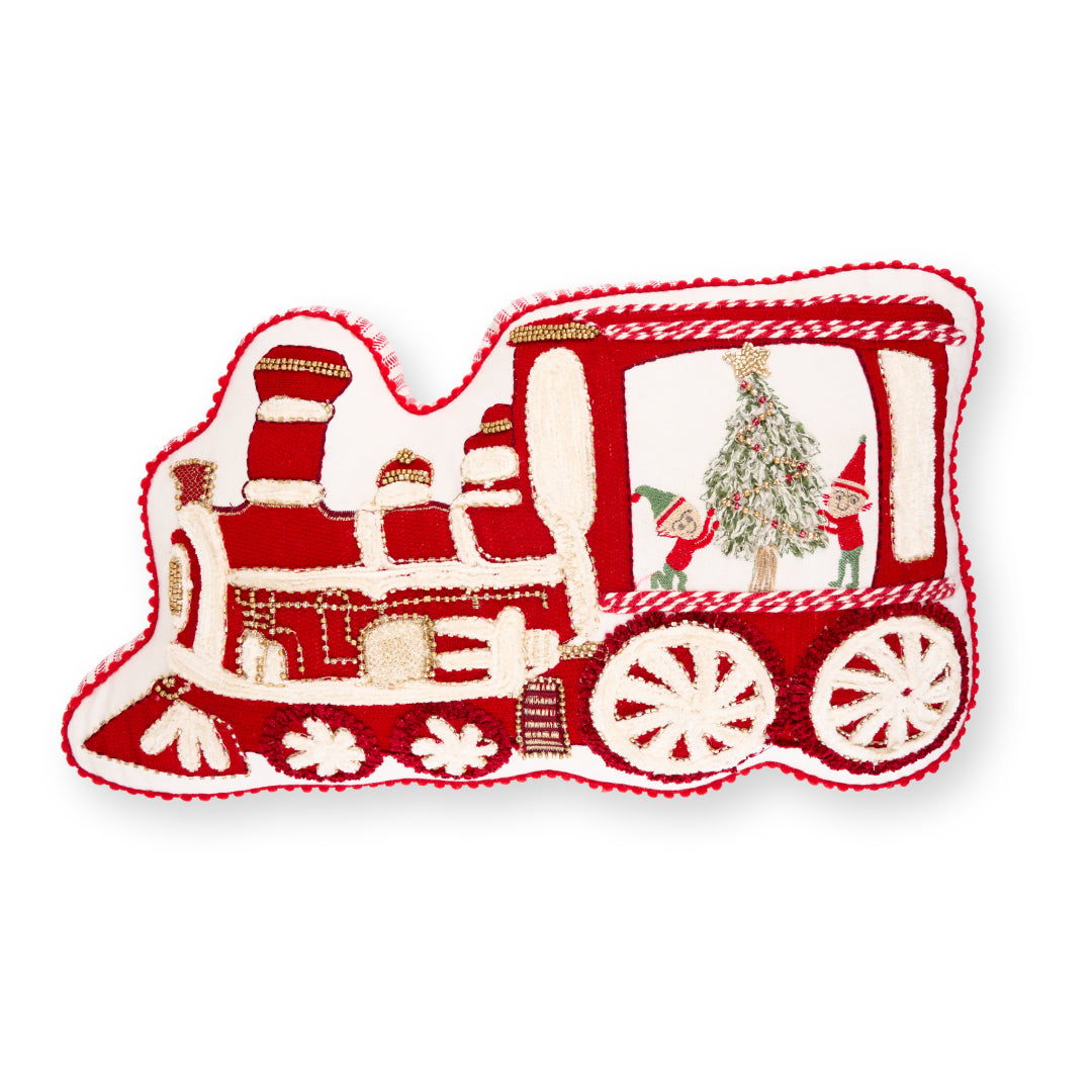 Cuscino Ricamato Treno "Vintage Toys"