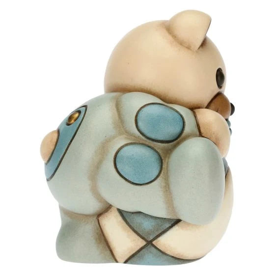 Teddy con Palla in Ceramica, Lui