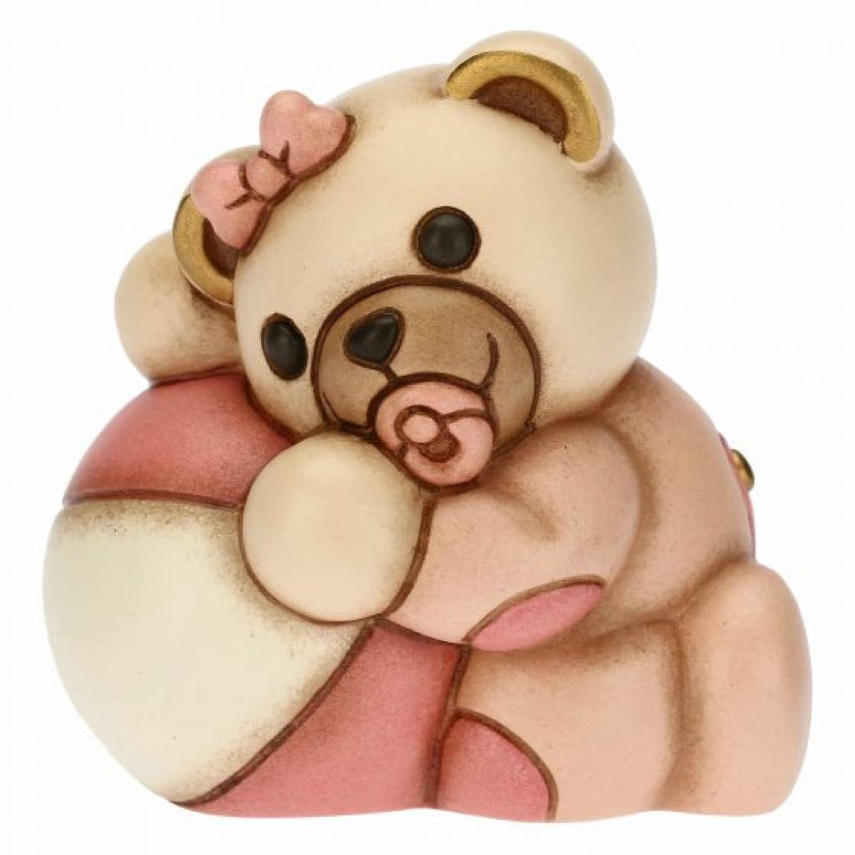 Teddy con Palla in Ceramica, Lei