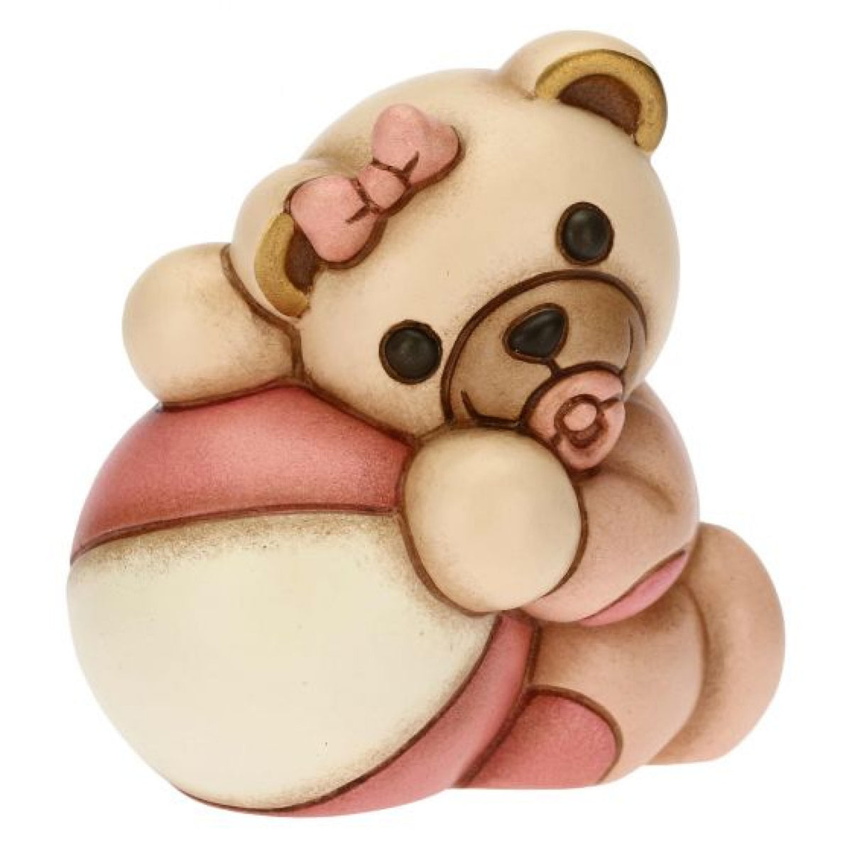Teddy con Palla in Ceramica, Lei