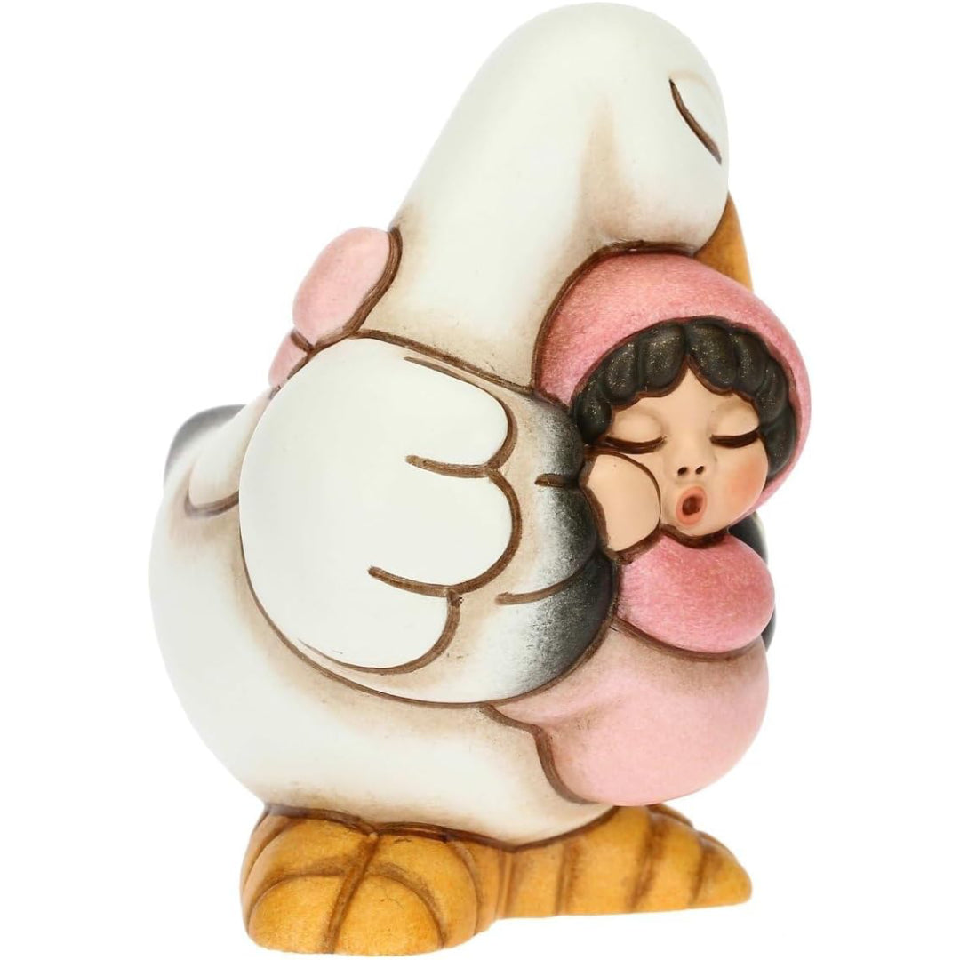 Dolce Cicogna che Porta una Bimba in Ceramica, Lei