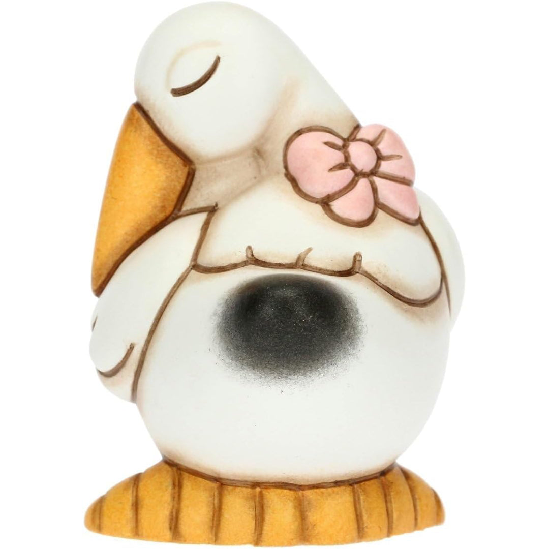 Dolce Cicogna che Porta una Bimba in Ceramica, Lei