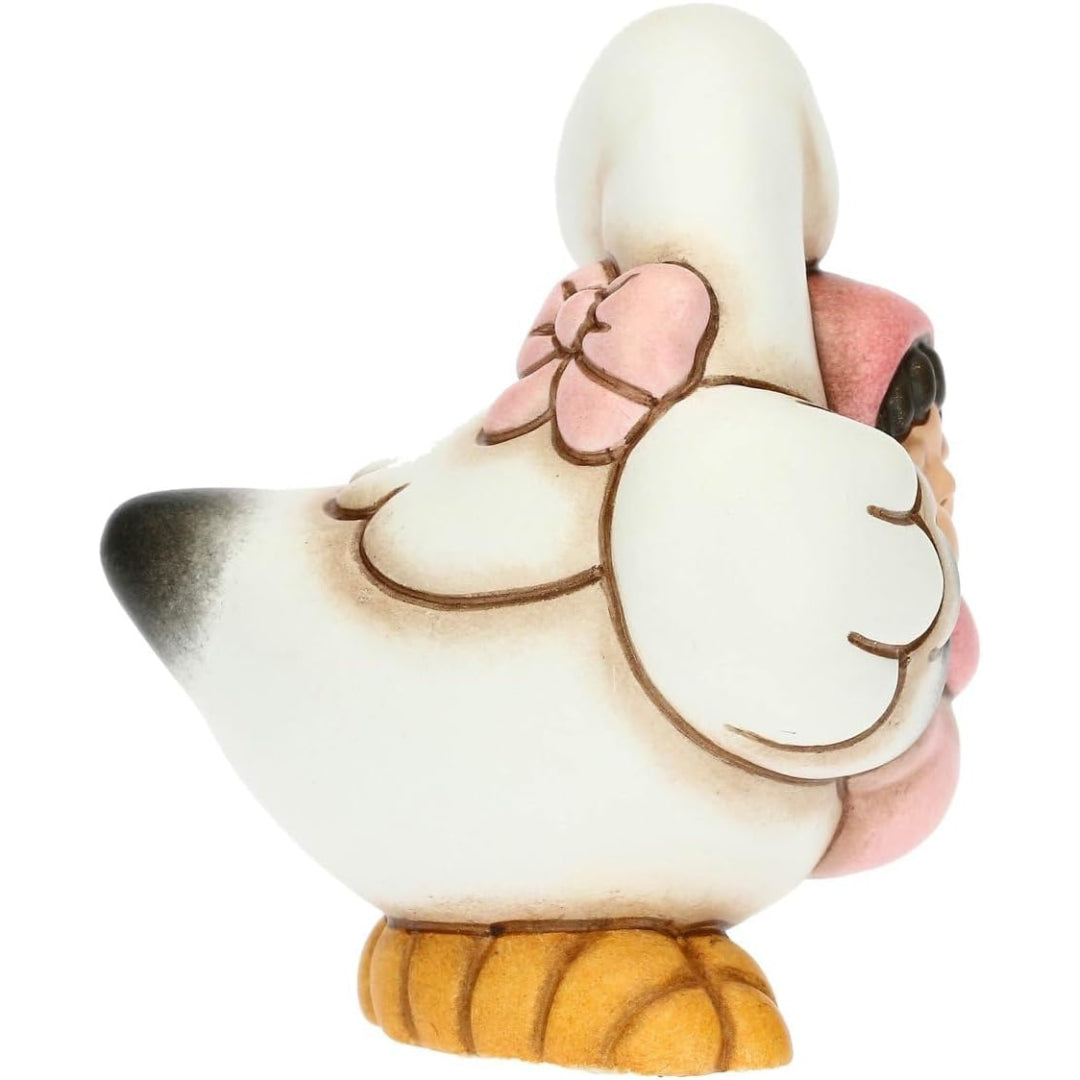 Dolce Cicogna che Porta una Bimba in Ceramica, Lei