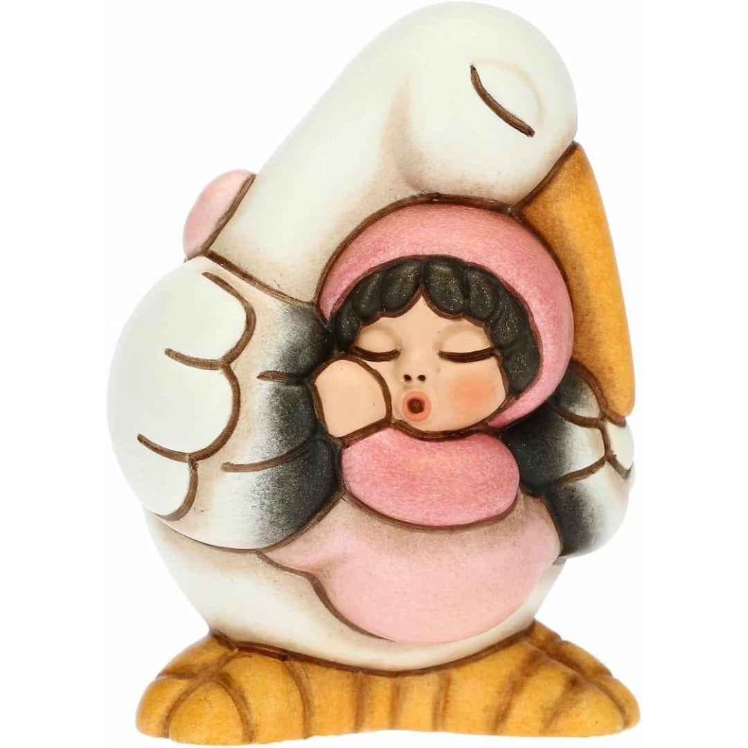 Dolce Cicogna che Porta una Bimba in Ceramica, Lei