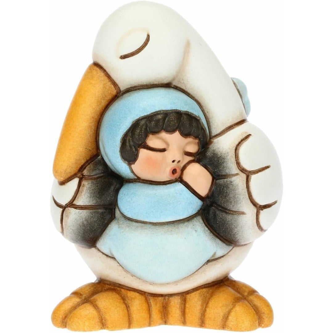 Dolce Cicogna che Porta un Bimbo in Ceramica, Lui