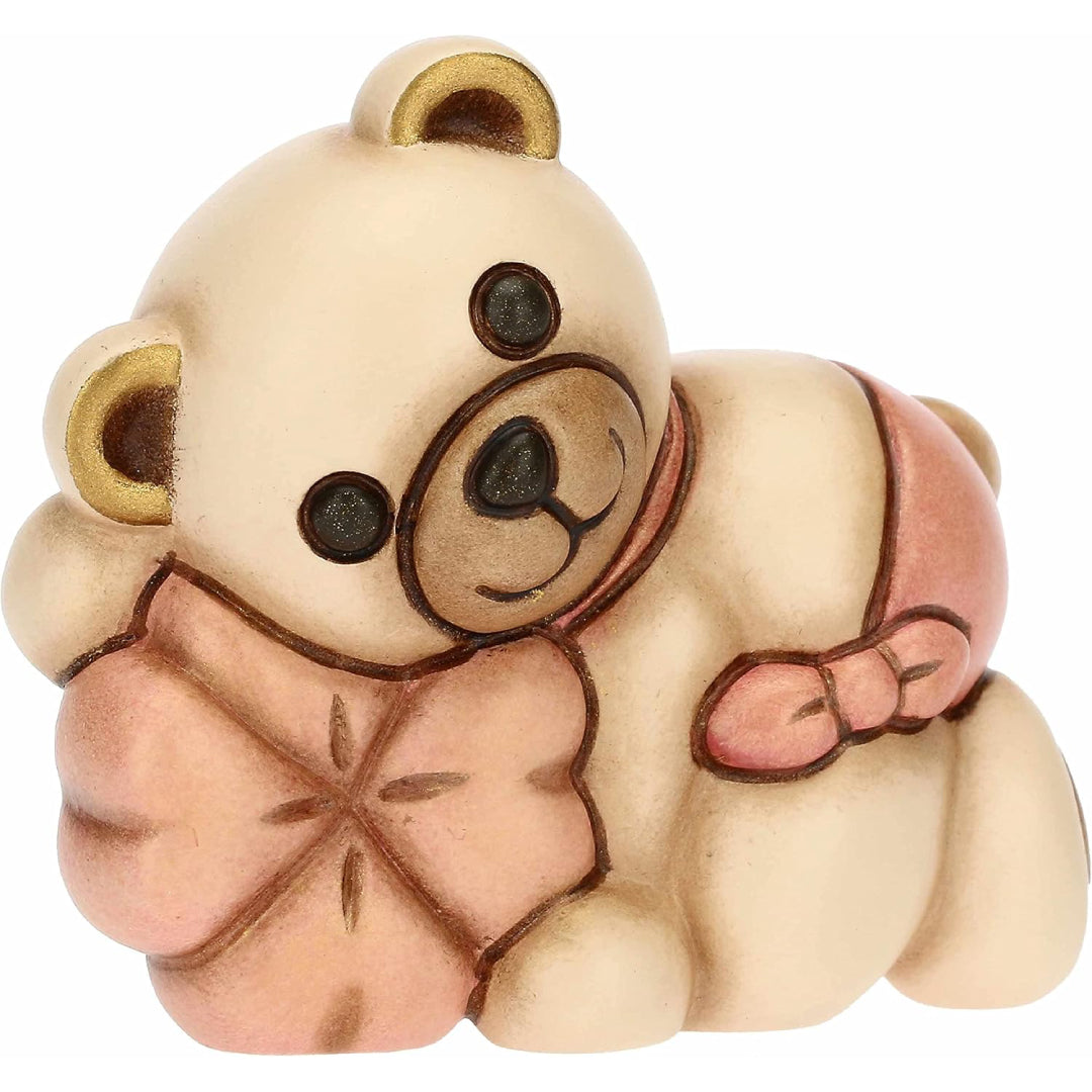 Teddy con Quadrifoglio e Pannolino in Ceramica, Lei