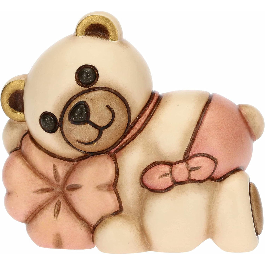Teddy con Quadrifoglio e Pannolino in Ceramica, Lei