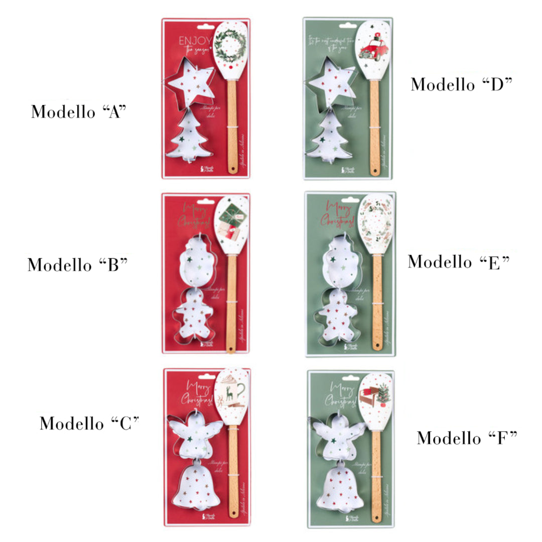 Set Spatola in Silicone e StampinI "Christmas is Coming", Assortiti