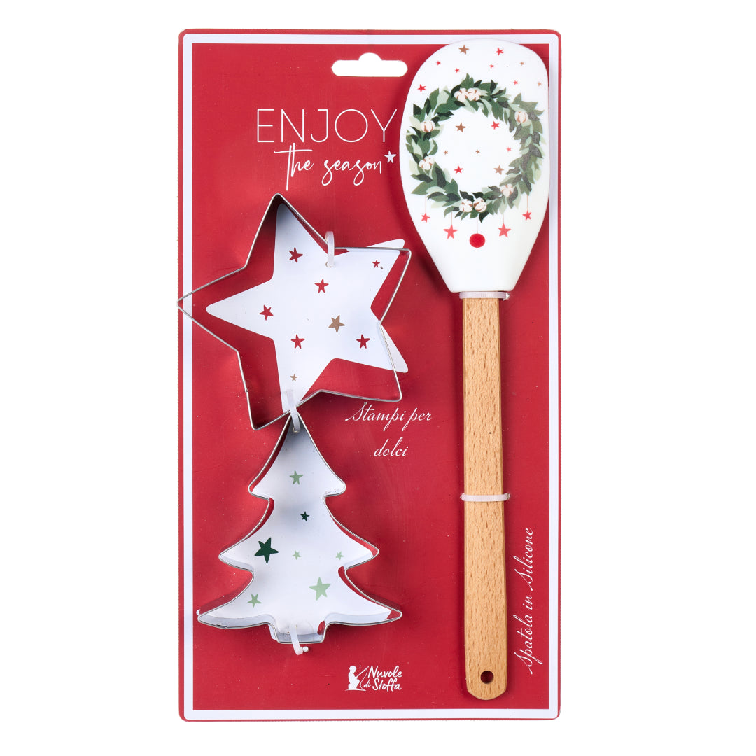 Set Spatola in Silicone e StampinI "Christmas is Coming", Assortiti