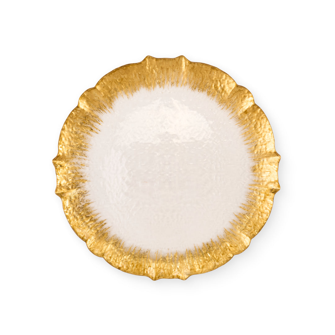Sottopiatto in Vetro con Contorno Oro "Silent Gold"