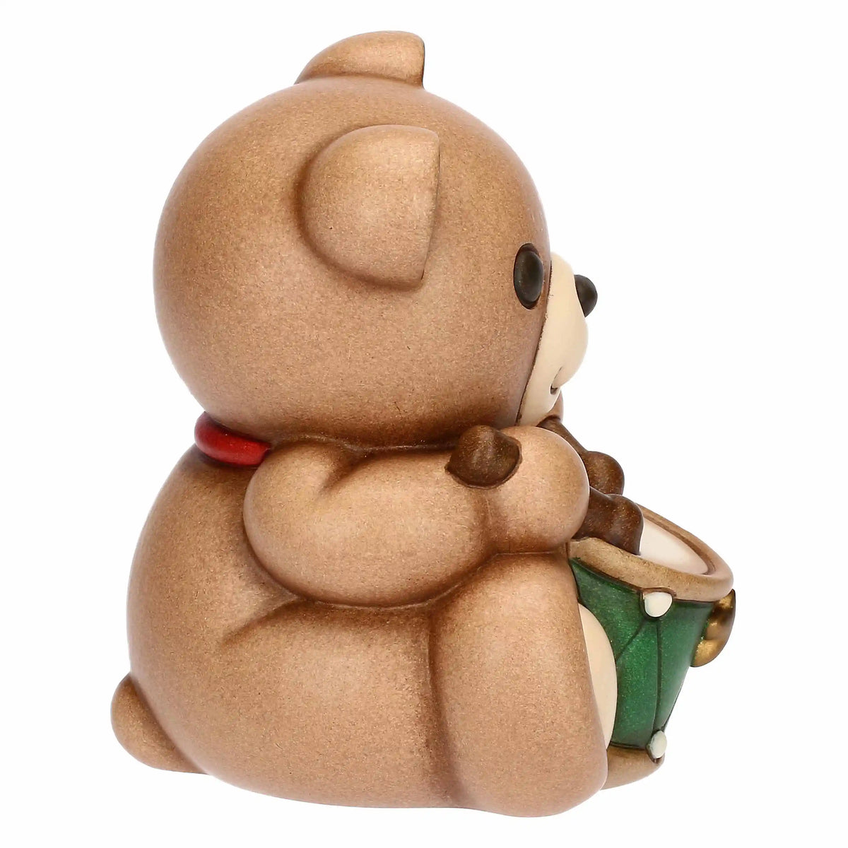 Teddy Natale con Tamburo in Ceramica, Medio