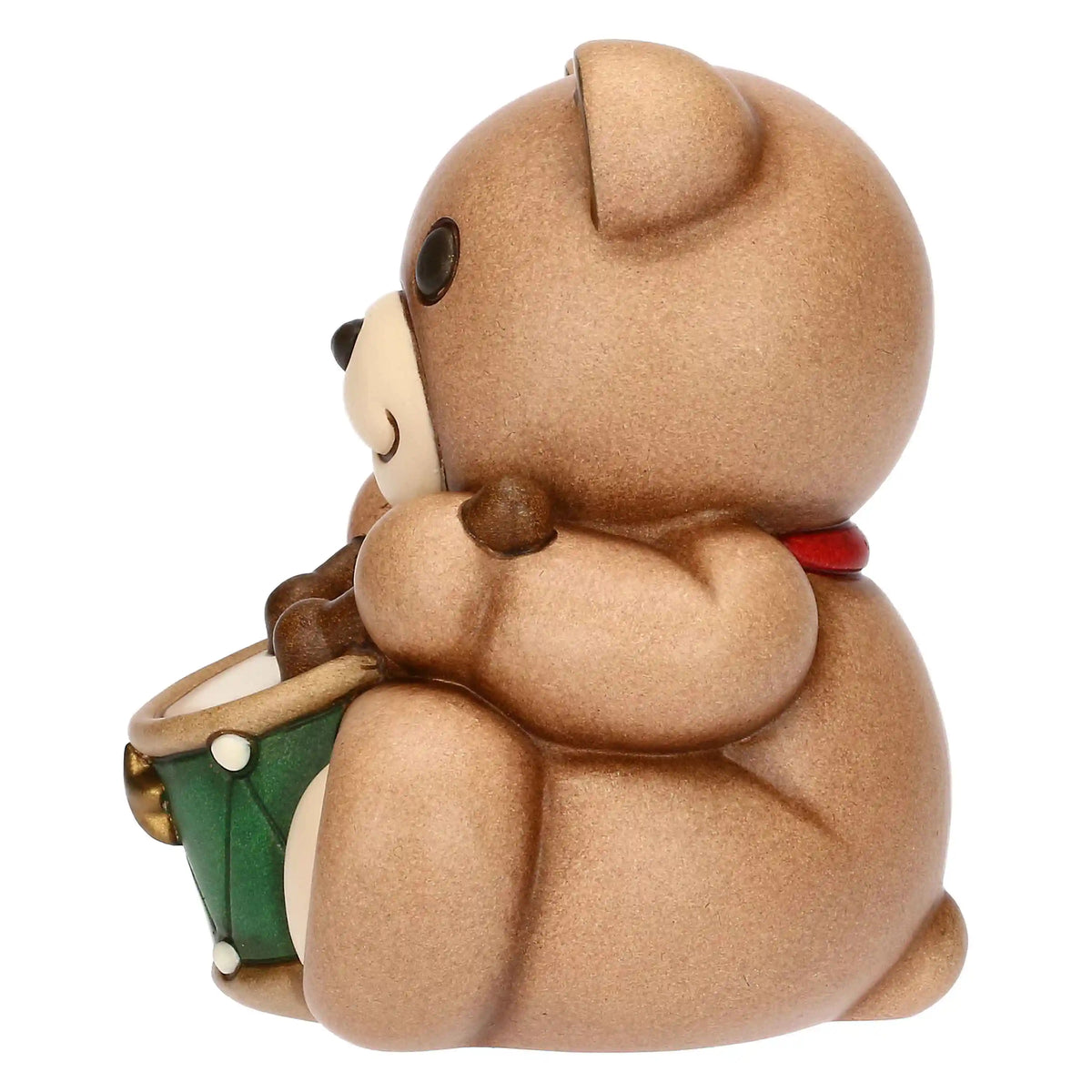 Teddy Natale con Tamburo in Ceramica, Medio