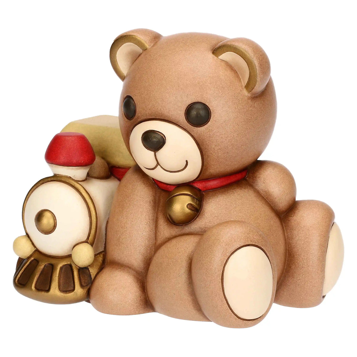 Teddy Natale con Trenino in Ceramica, Grande