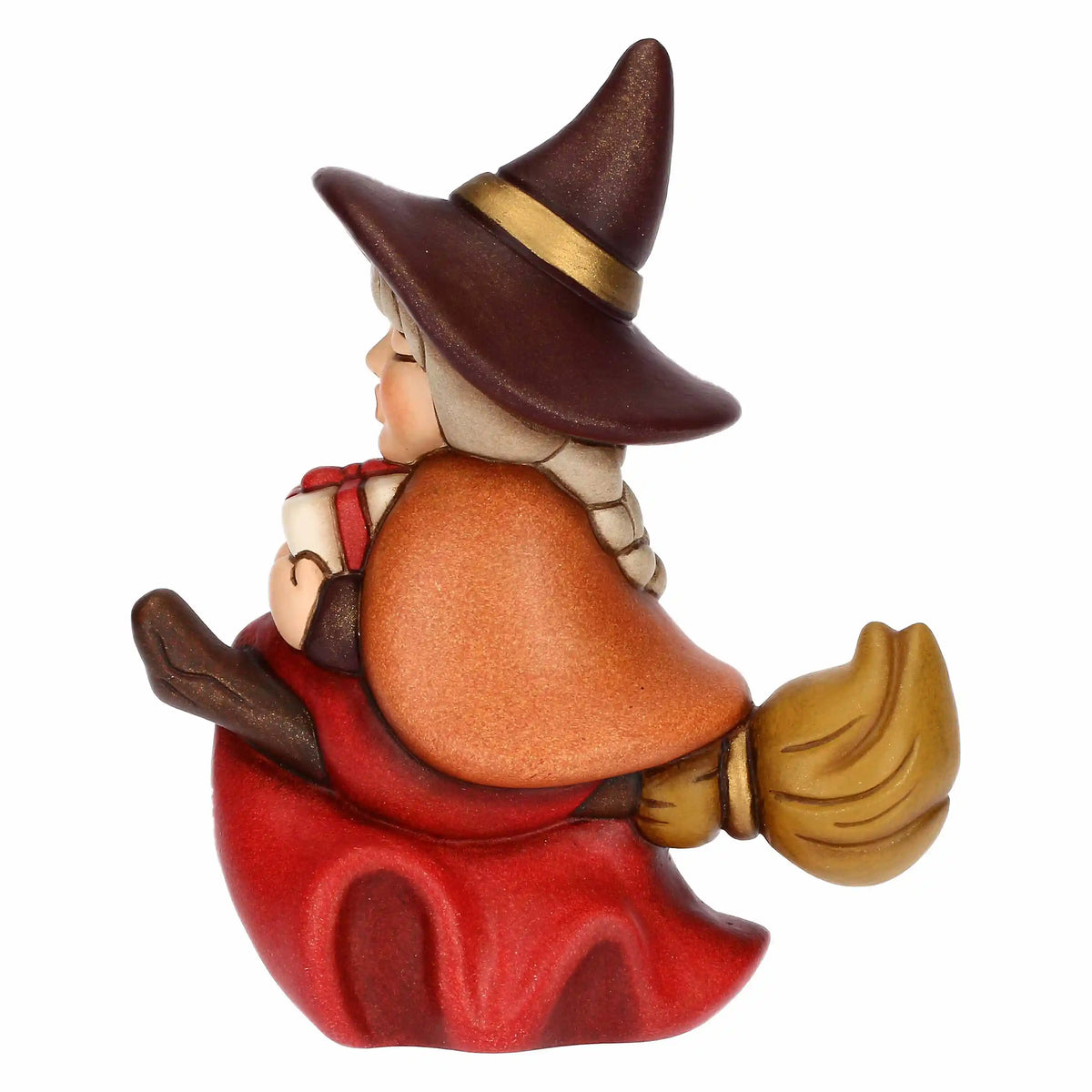 Befana Berta con Regalo in Ceramica, Piccola