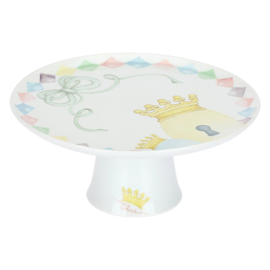 Alzata a due piani in porcellana bianca Thun della collezione "Incanto di Pasqua". Il design è caratterizzato da bordi ondulati e decorazioni floreali primaverili con icone Thun come icone e farfalle in tonalità pastello.