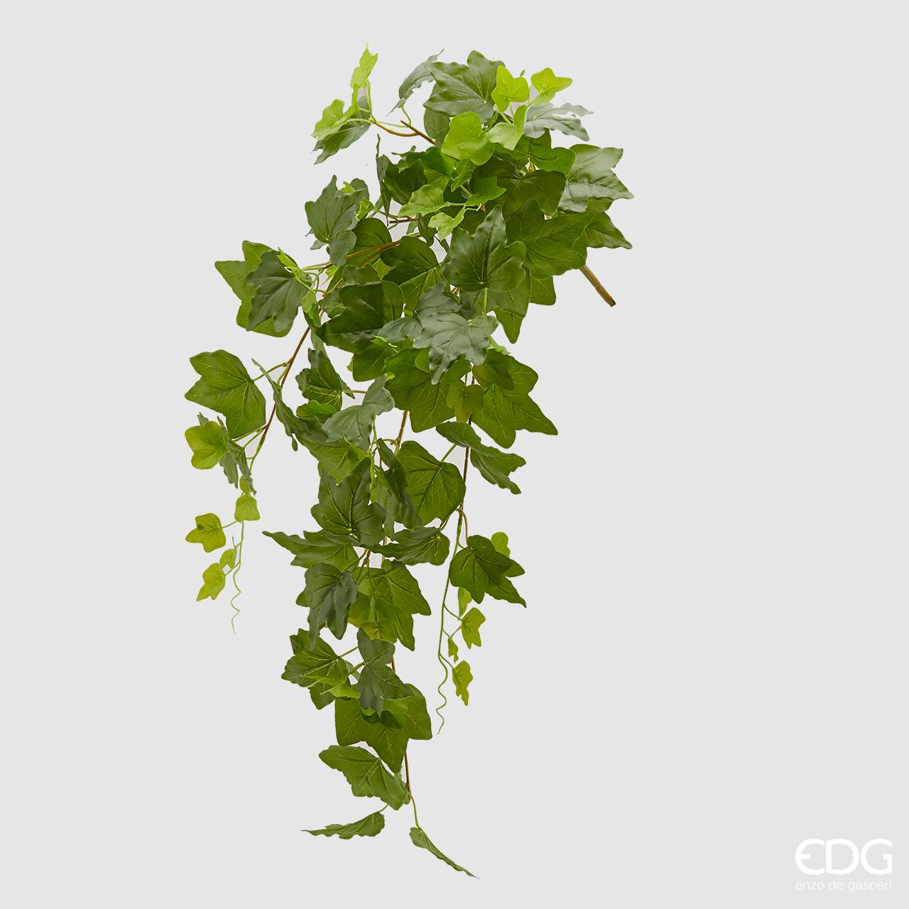 Ramo artificiale di edera EDG Enzo de Gasperi con foglie variegate verde. Fogliame realistico dal design slanciato, ideale per composizioni floreali e vasi d'arredo.