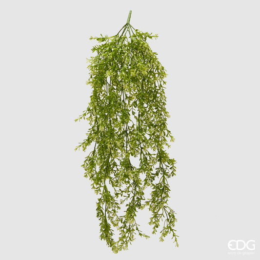 Cespuglio artificiale di lamiacea EDG Enzo de Gasperi con foglie variegate verde scuro e chiaro. Fogliame realistico dal design slanciato, ideale per composizioni floreali e vasi d'arredo.