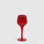 Candelabro a Calice in Vetro Rosso, Piccolo