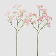 Ramoscello di gysophila artificiali EDG Enzo de Gasperi in silicone rosa con rami verdi. Ideali per decorazioni floreali durevoli e home decor.