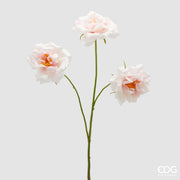 Ramo di rose rosa chiaro artificiali EDG Enzo de Gasperi in silicone rosa con ramo verde. Fiori realistici ideali per decorazioni floreali durevoli e home decor.