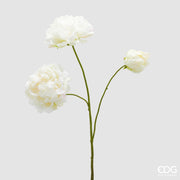 Ramoscello di peonia artificiale EDG Enzo de Gasperi in silicone. Fiori realistici e foglioline sul ramoscello scuro. La sua altezza di 67 cm lo rende ideale per decorazioni floreali durevoli e home decor importante.