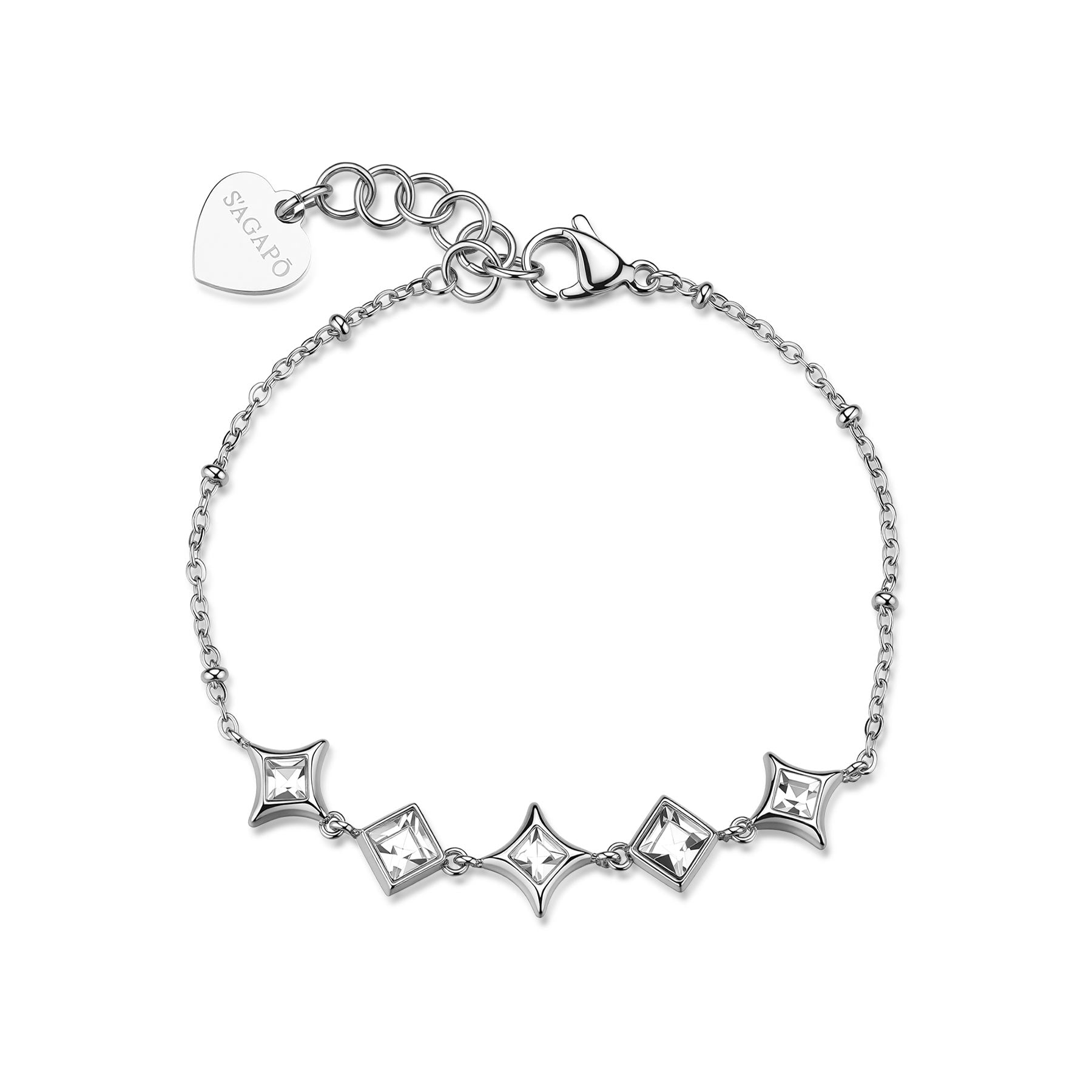 Bracciale con Cinque Cristalli "Luce"