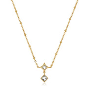 La collana "Luce" di S'Agapõ  completa perfettamente la parure con un design raffinato che gioca sulla geometria e sulla rifrazione luminosa.