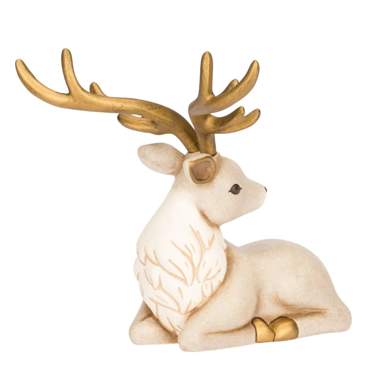 Cervo Otello Sdraiato in Ceramica, Grande